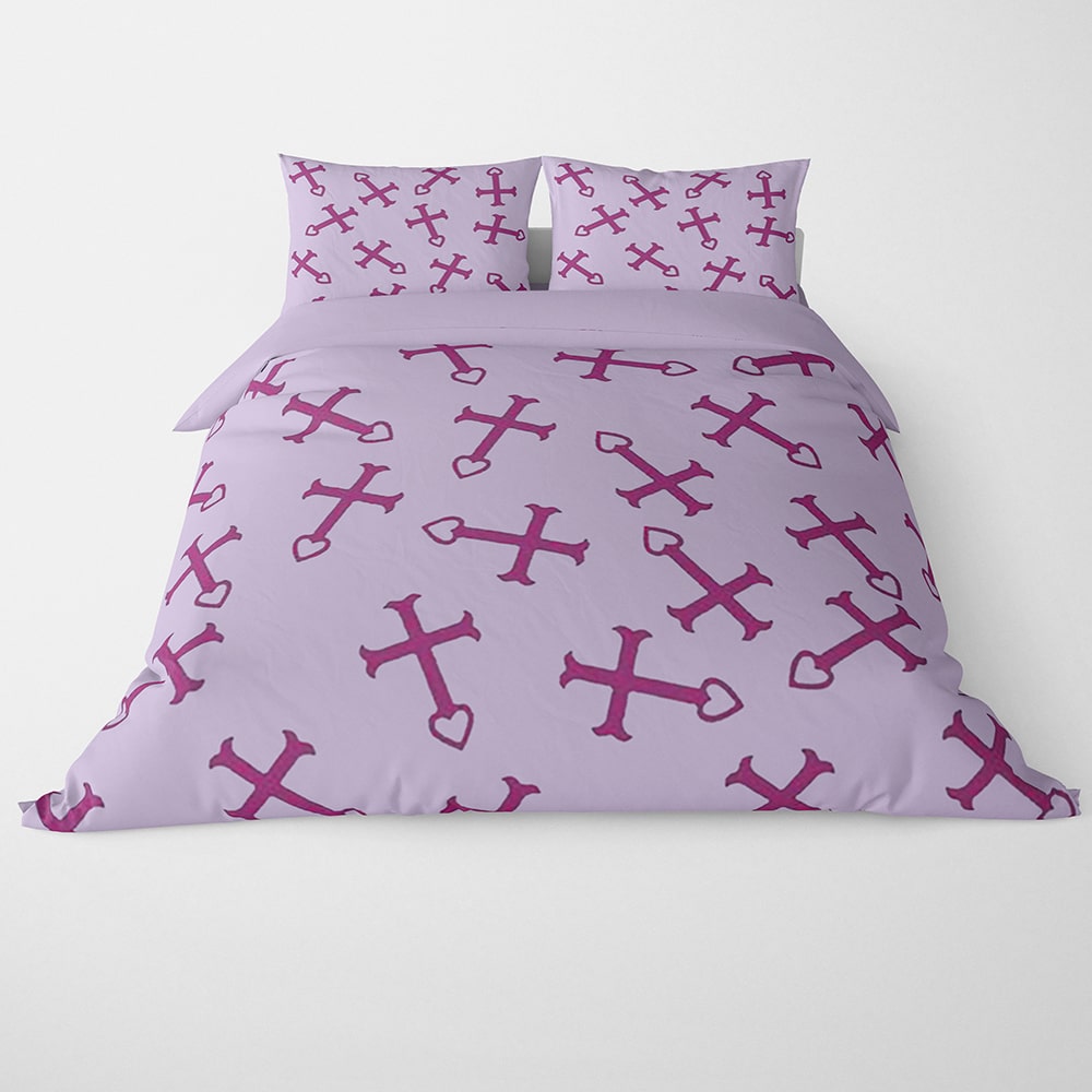 Erza Cross Heart Fusion Pattern Duvet Cover Bedding