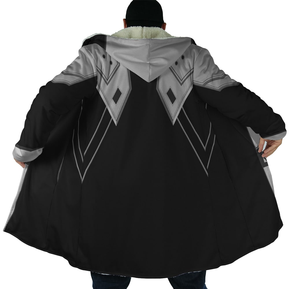 Fantasy VII Antagonist Pattern Fleece Hooded Cloak Coat