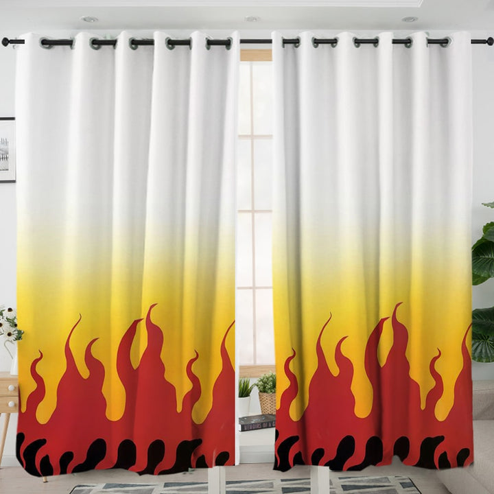 Flame Pillar Demon Corp Pattern Blackout Window Curtains