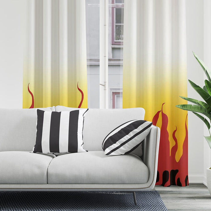 Flame Pillar Demon Corp Pattern Blackout Window Curtains