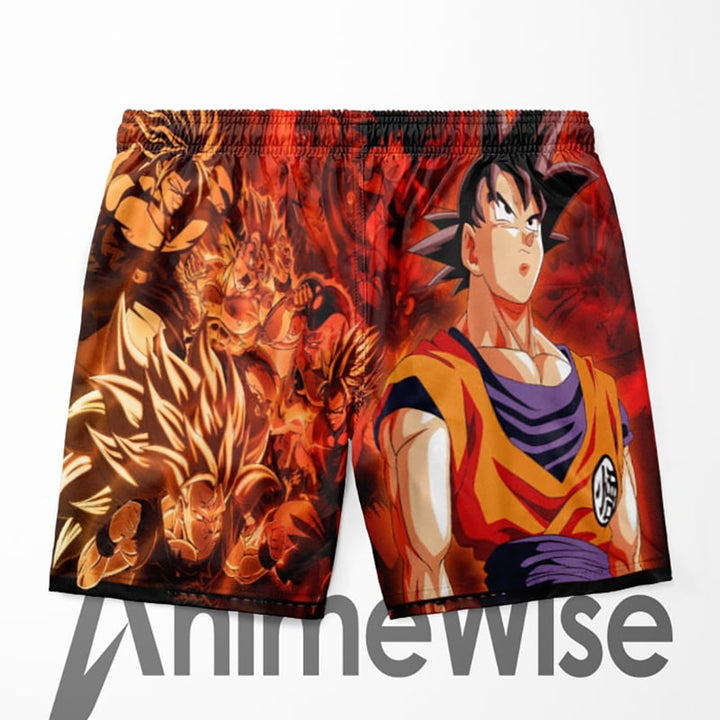 Goku All Super Saiyan Looks Embossed Dragon  Ball Shorts