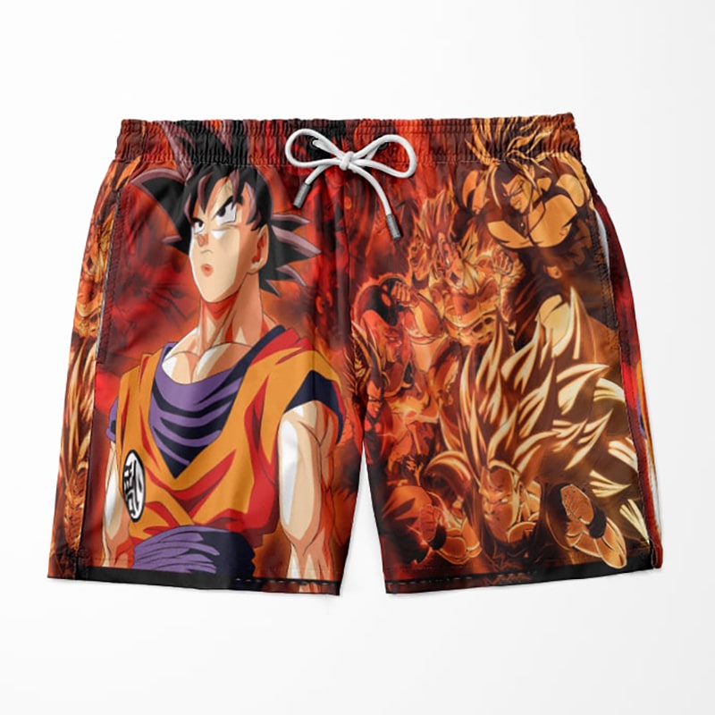 Goku All Super Saiyan Looks Embossed Dragon  Ball Shorts