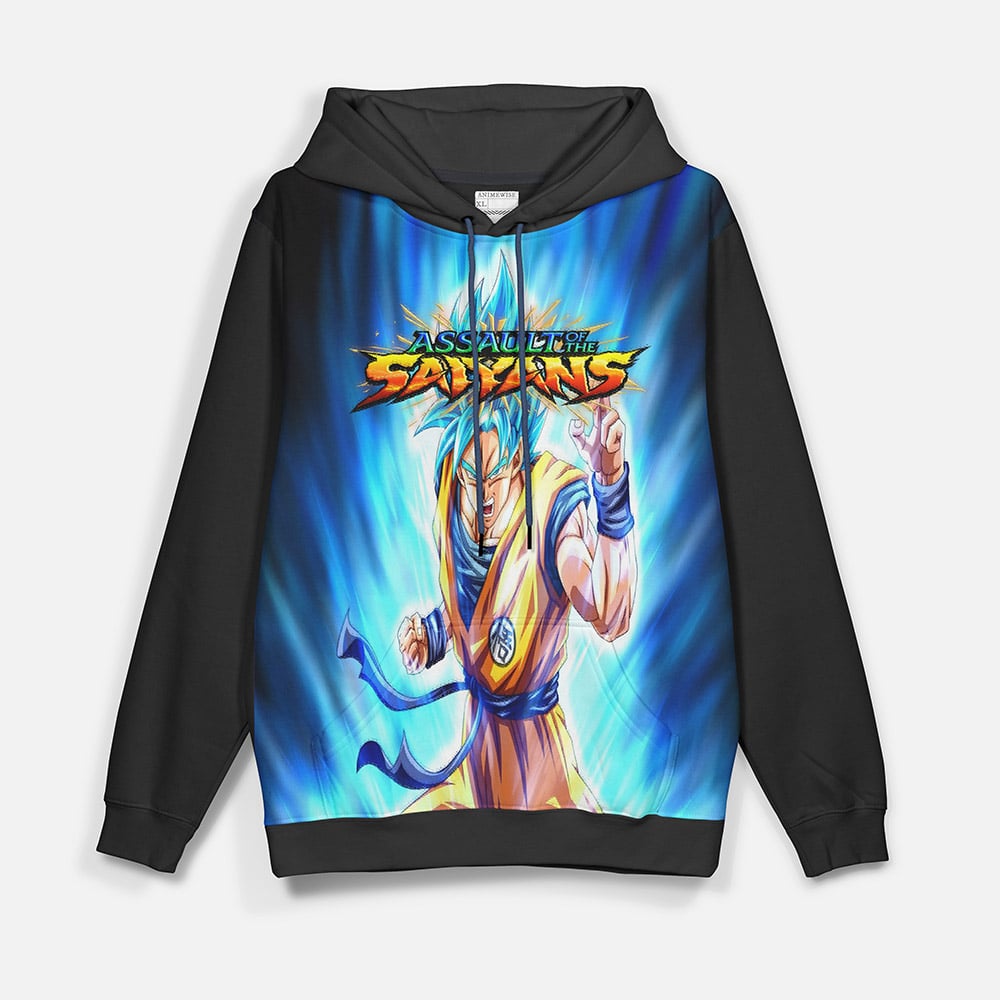 Goku Assult of The Saiyans DBZ Pullover Hoodie