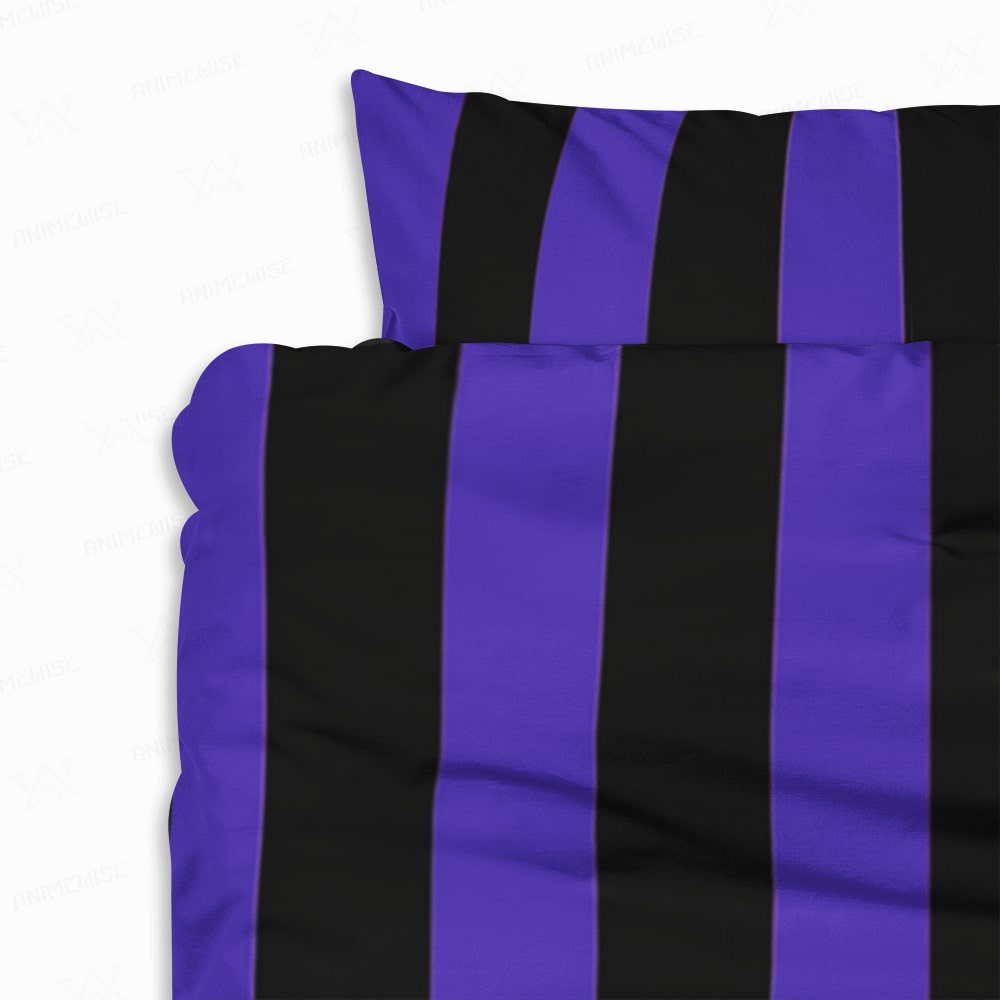 Goth School Stripes Comforter Set Bedding