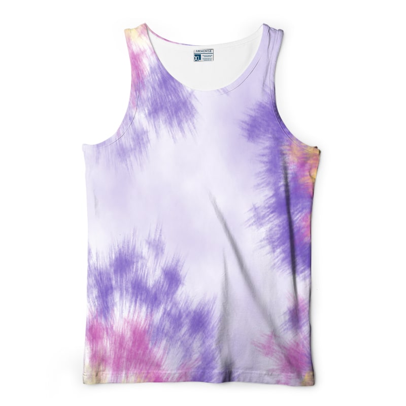 Gum Gum Purple Tie-Dye Fusion Curved Hem Tank Top