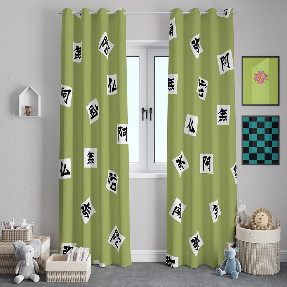 Gyomi Stone Pillar Pattern Blackout Window Curtains