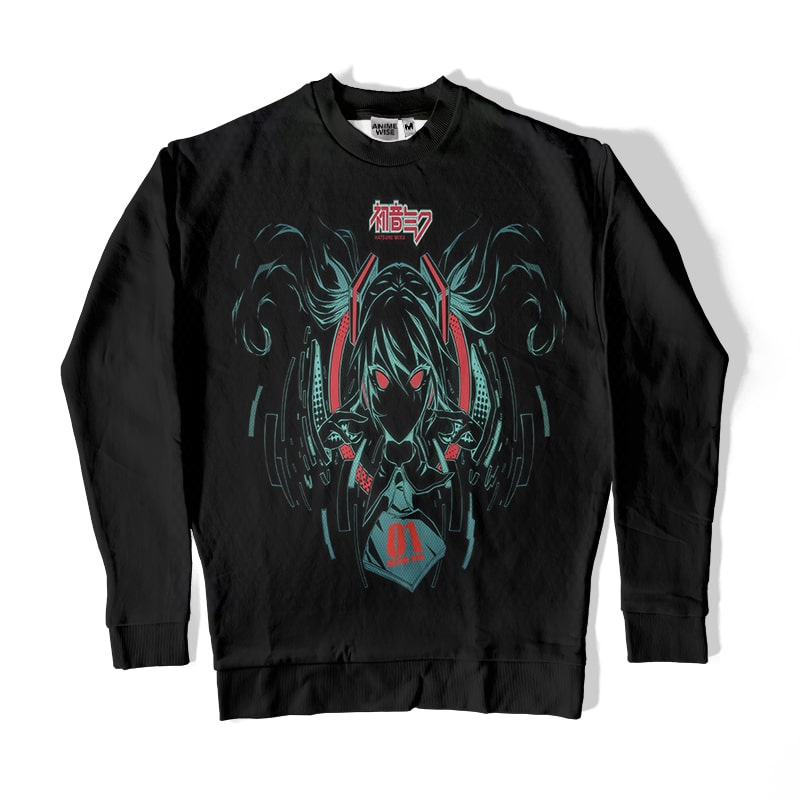 Hatsune Miku Electro Music DJ Vocaloid Sweatshirt