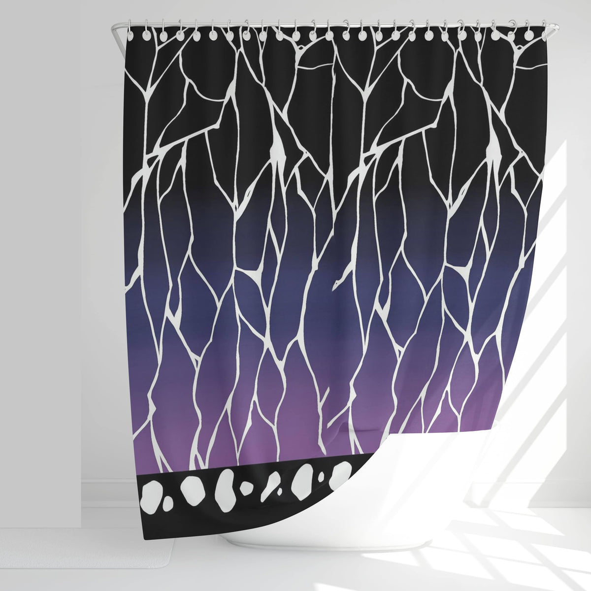 Insect Pillar- Butterfly Dark Pattern Shower Curtains