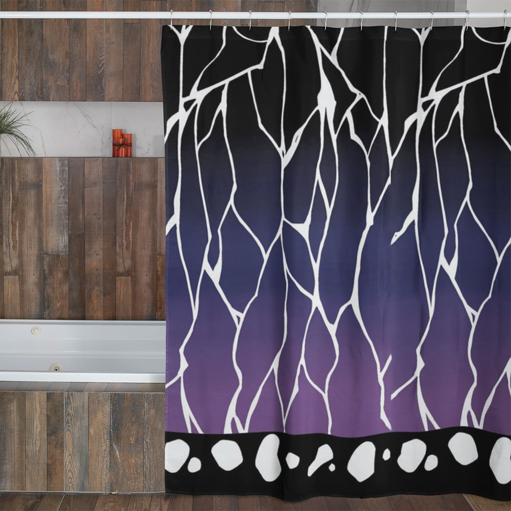 Insect Pillar- Butterfly Dark Pattern Shower Curtains