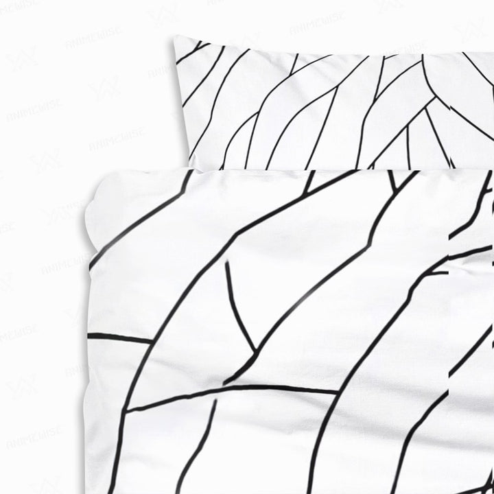 Insect Pillar Butterfly Pattern Demon Slaying Comforter Set Bedding
