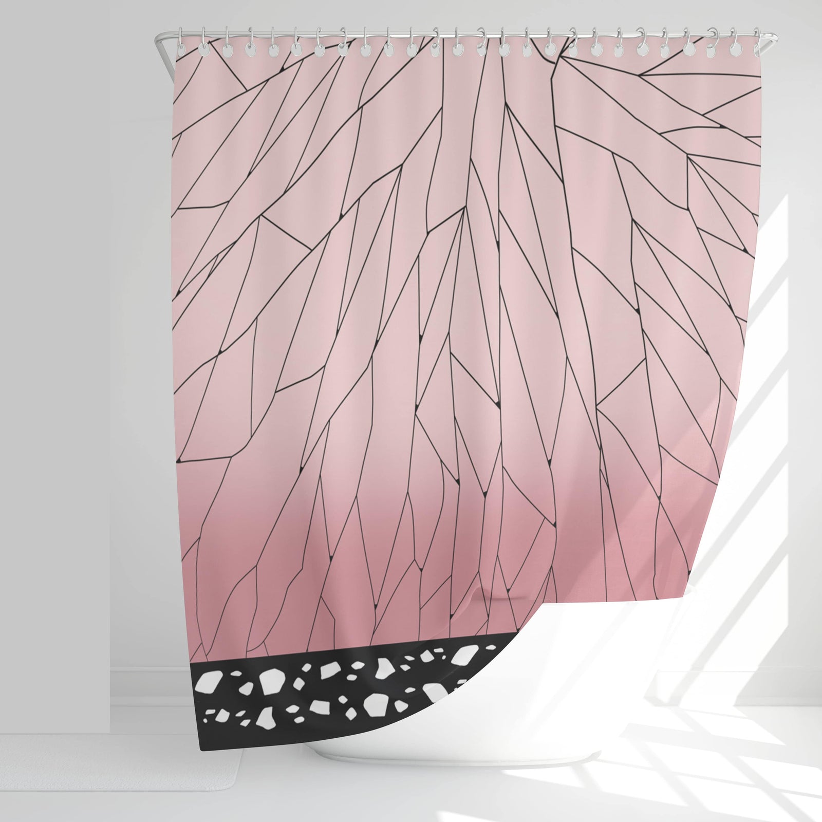 Insect Pillar Pink Fusion Pattern Shower Curtains