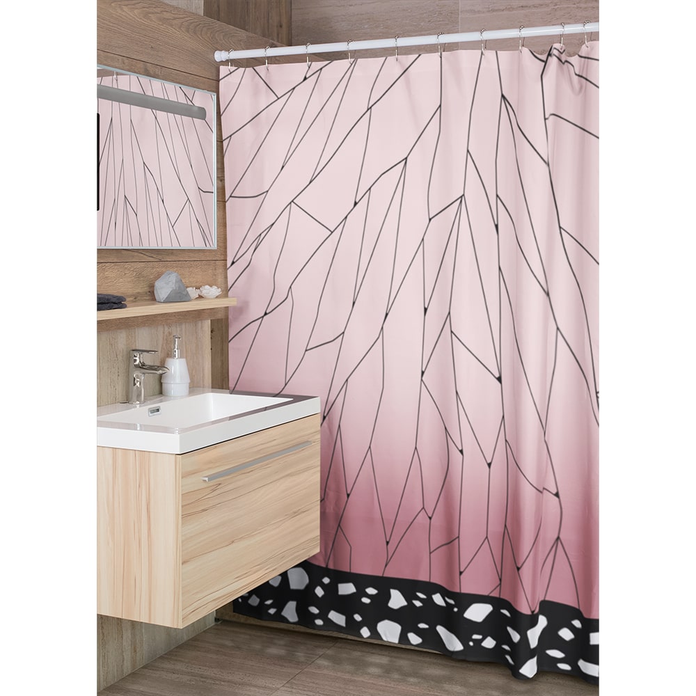 Insect Pillar Pink Fusion Pattern Shower Curtains