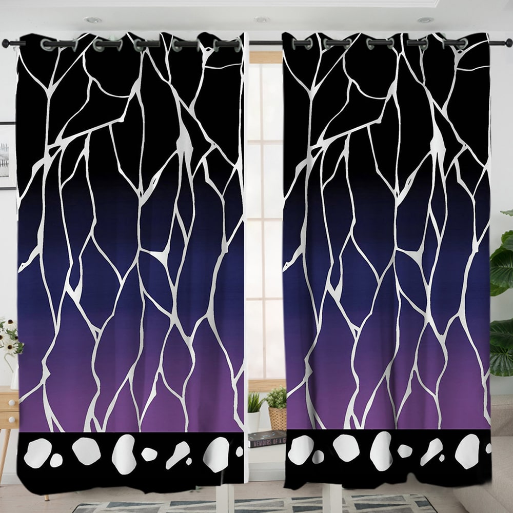 Insect Pillar Dark Pattern Blackout Window Curtains