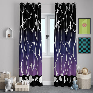 Insect Pillar Dark Pattern Blackout Window Curtains