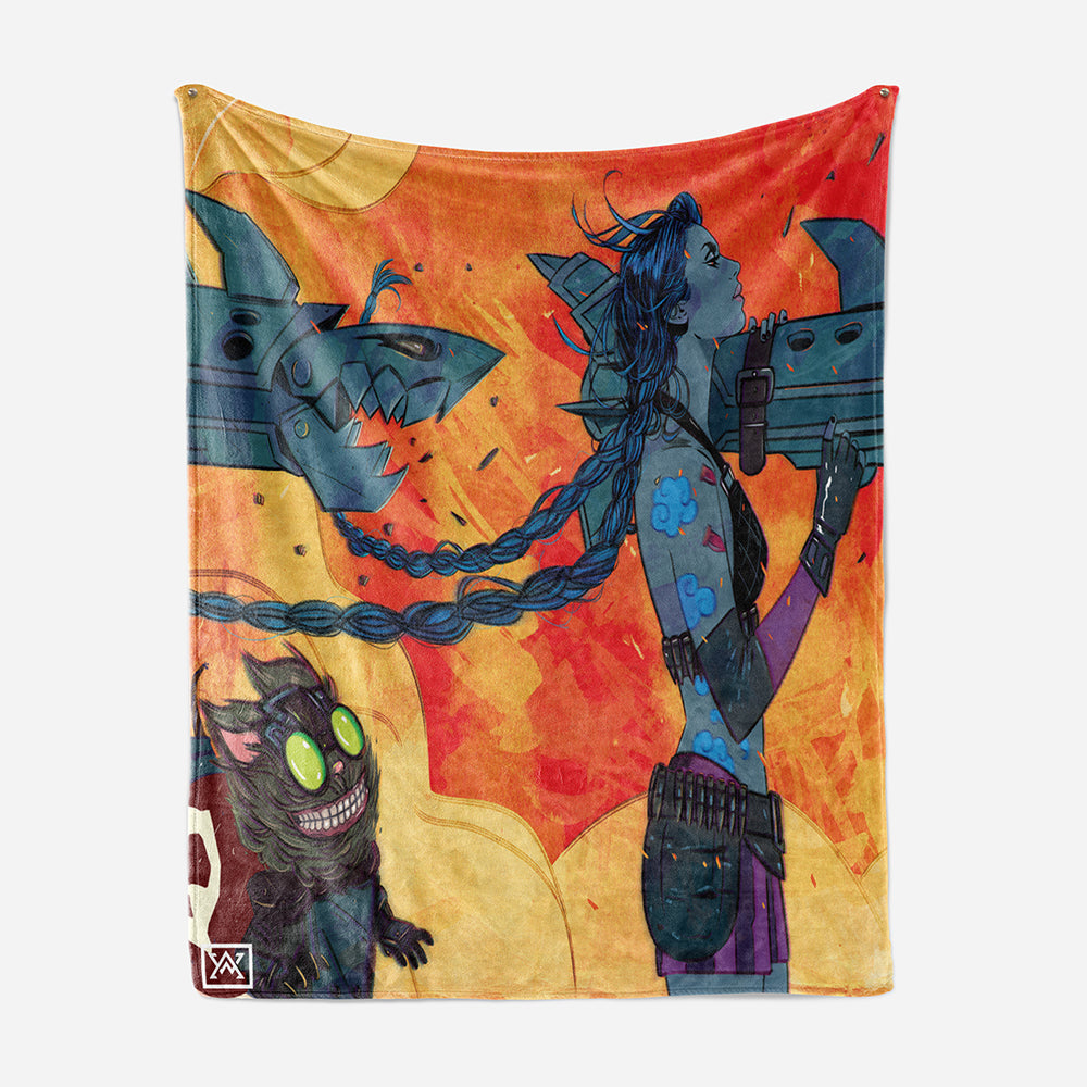 Jinx Fire Brushed Arcane Gaming Blanket