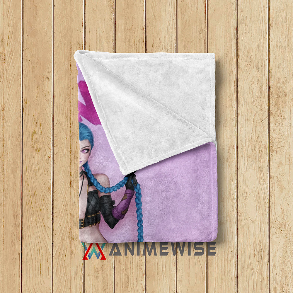 Jinx Emblem Crossover LOL Arcane Blanket