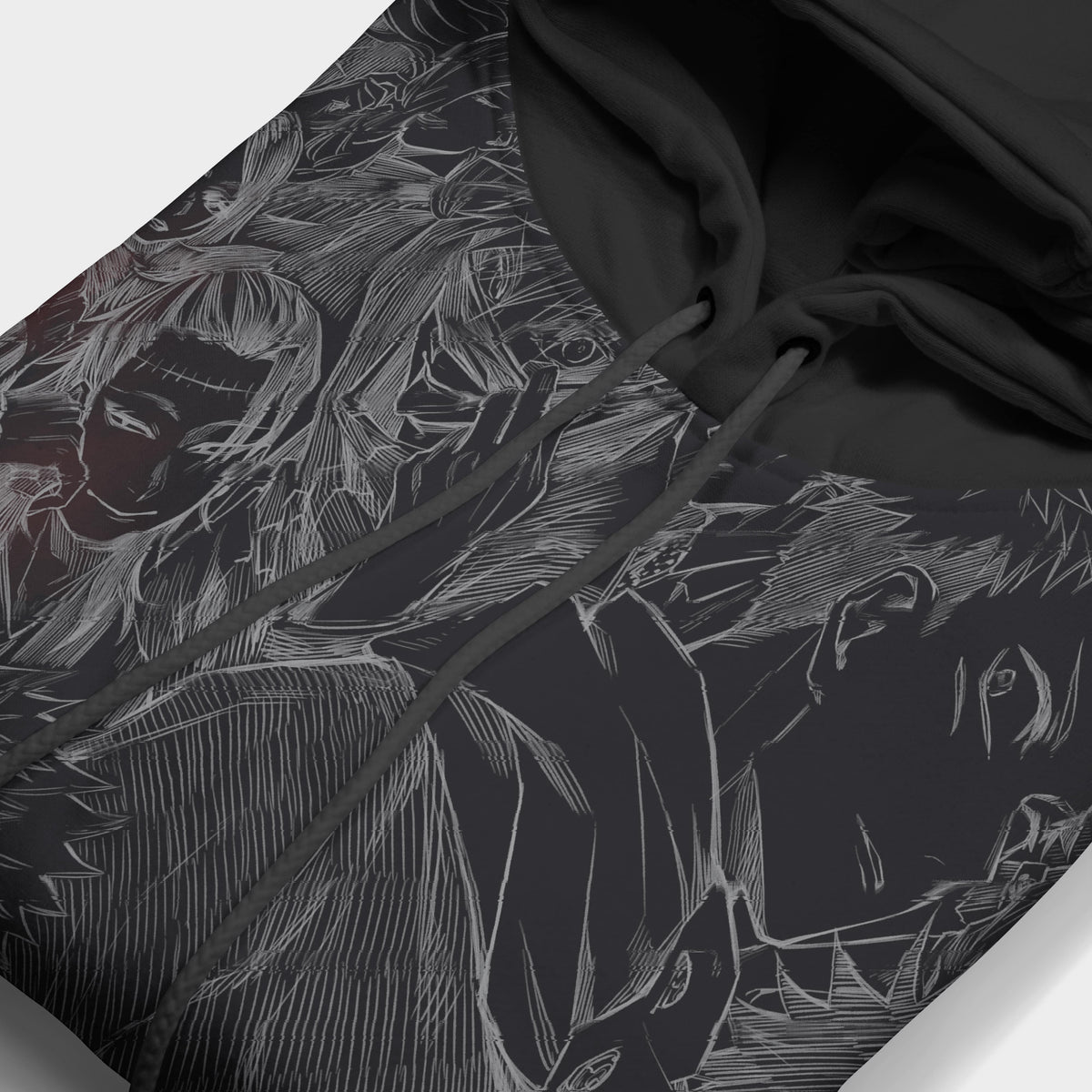 JJK All Curses Sketch Brushed Sukuna Pullover Hoodie