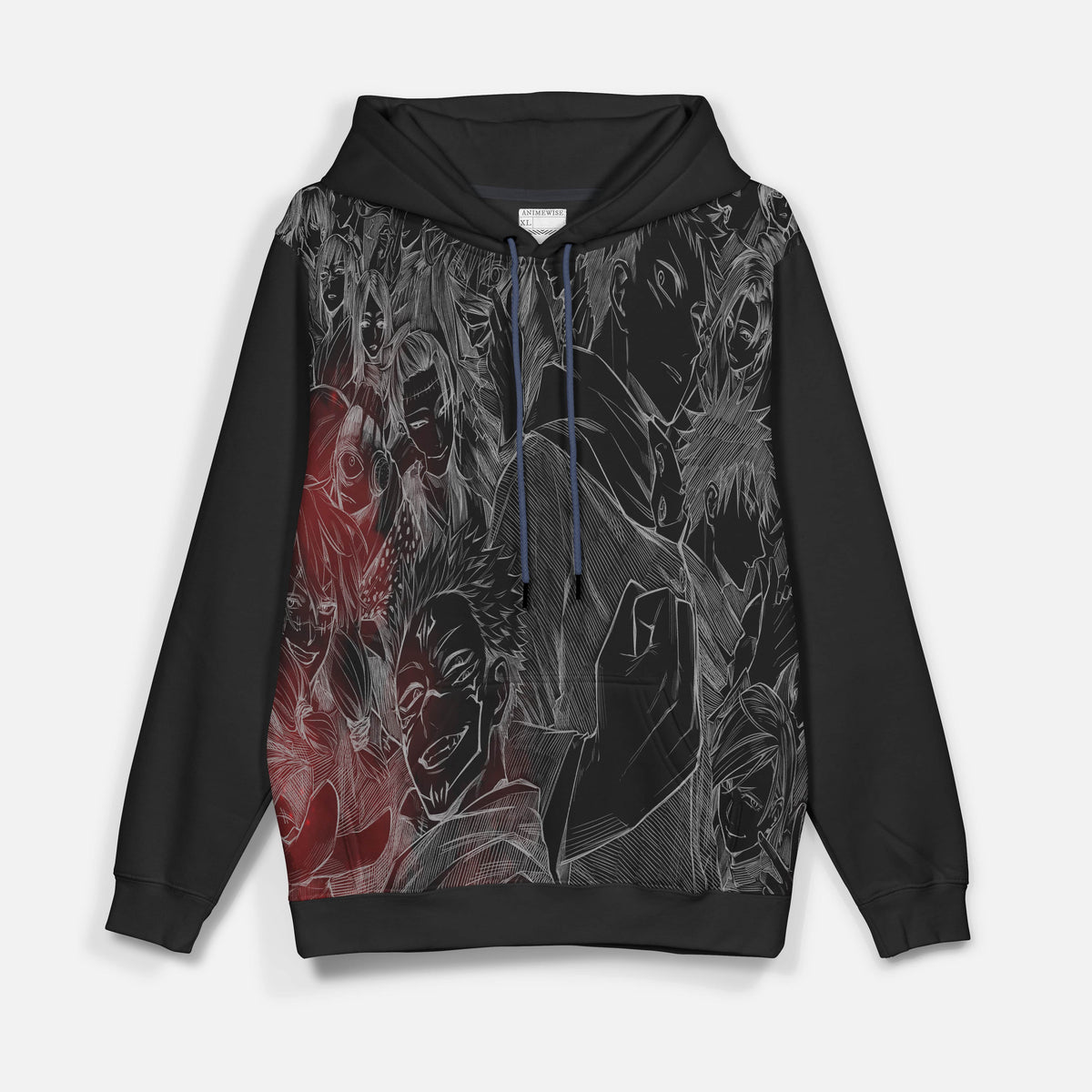 JJK All Curses Sketch Brushed Sukuna Pullover Hoodie