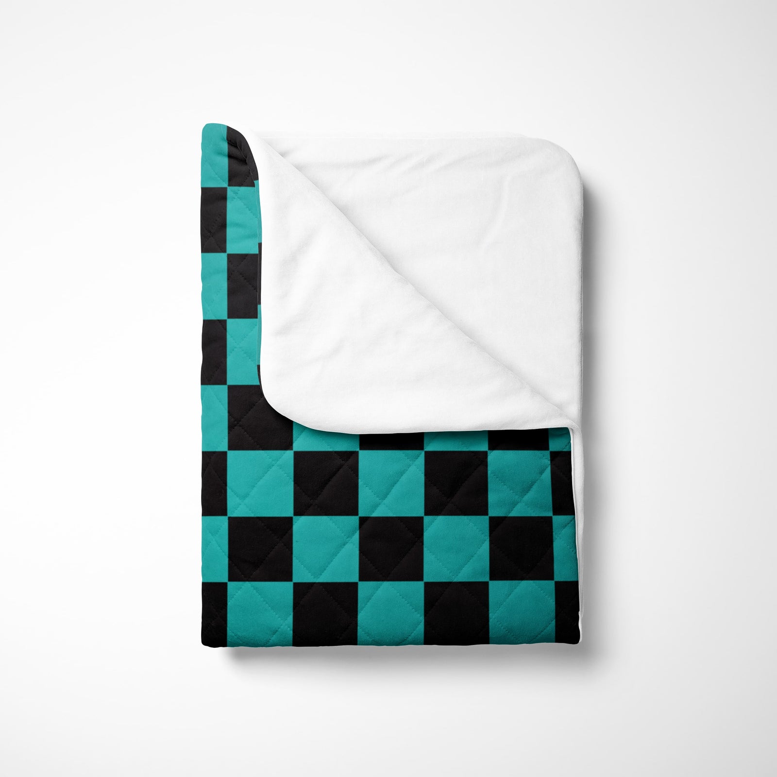 kimetsu na Classic Green Check Bedspread Quilt Set