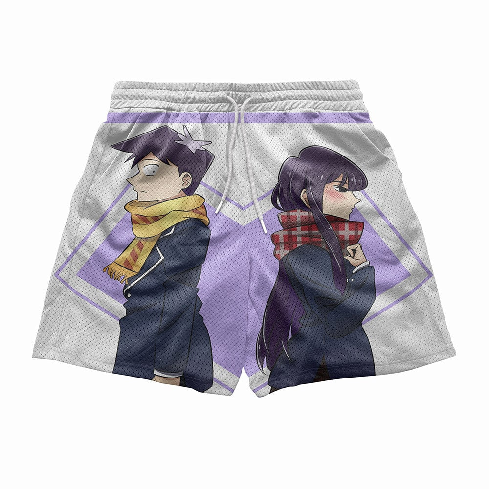 Komi Can't Communicate Cute Couple Mesh shorts