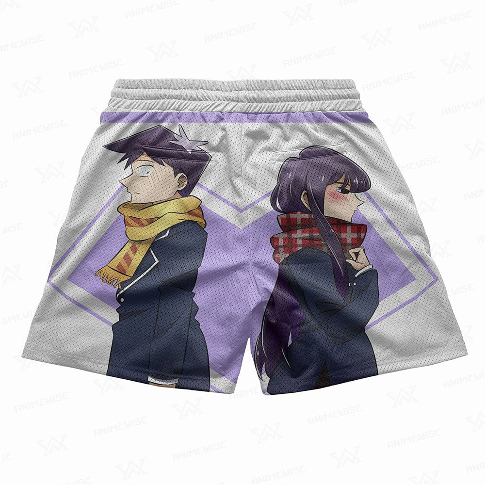 Komi Can't Communicate Cute Couple Mesh shorts