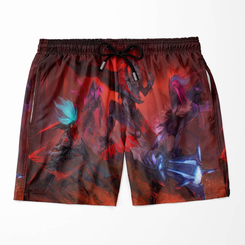 LOL Red Brushed Champions Arcane Shorts