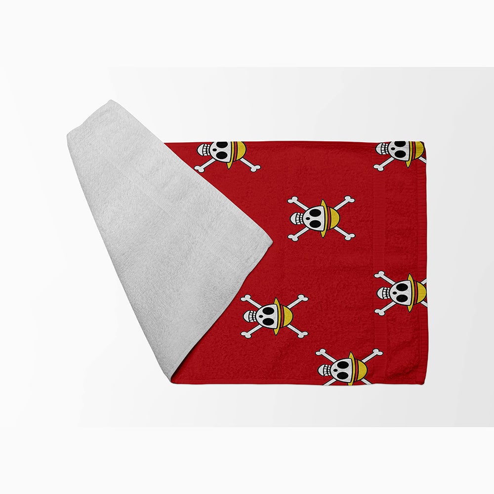 Luffy OP Pirates Emblem Brushed Hand & Bath Towel
