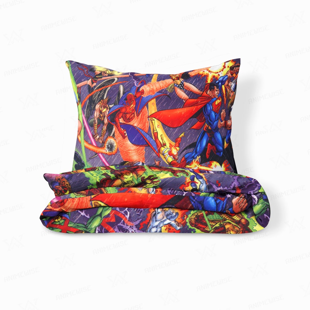 All Comic Heroes Fight Comforter Set