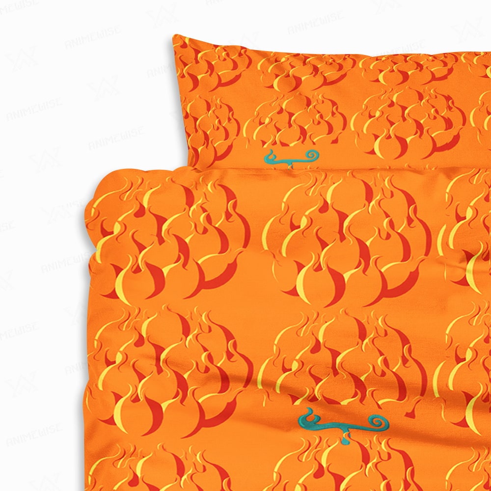 Mera Mera no Mi Devil Fruit Pattern Comforter Set Bedding