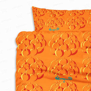 Mera Mera no Mi Devil Fruit Pattern Comforter Set Bedding