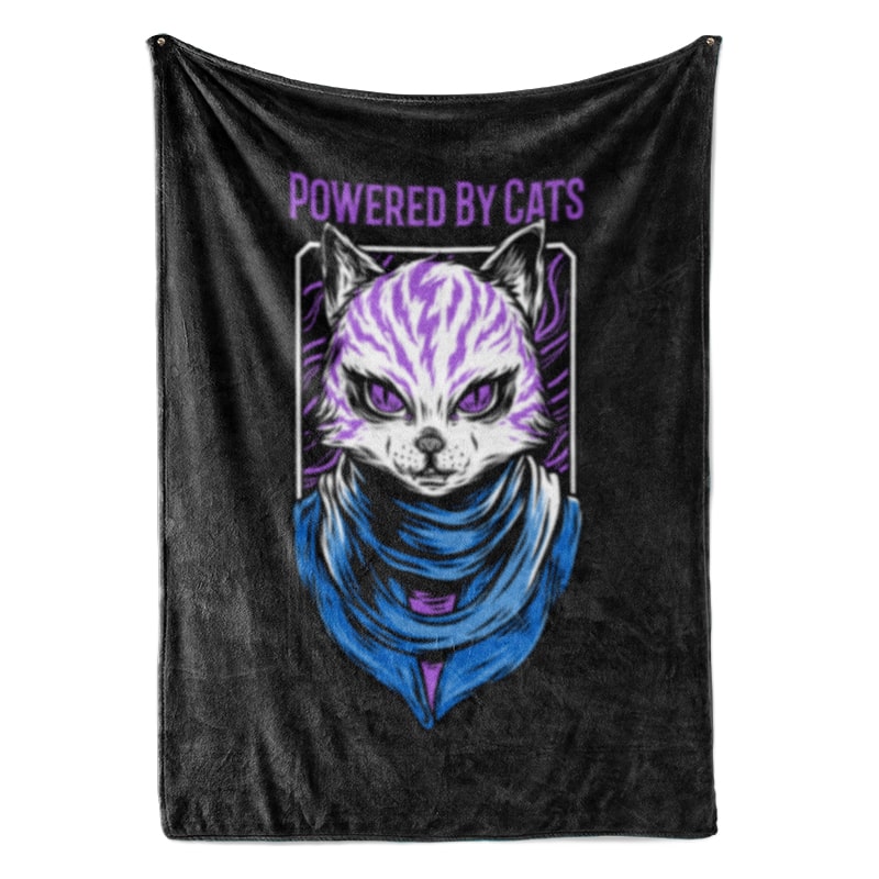 Powered By Cats Brushed Blanket
