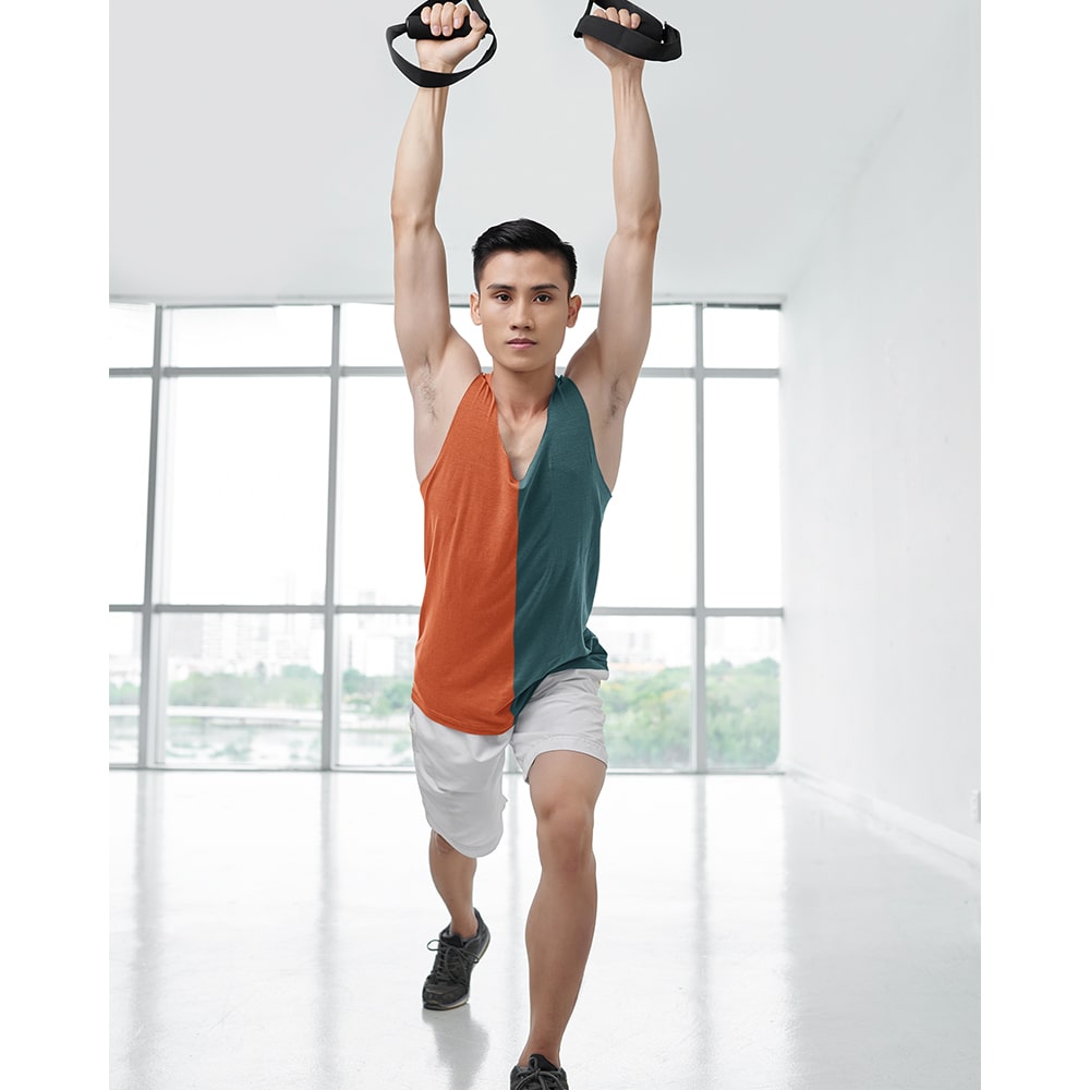 Priscilla Color Overlap Curved Hem Tank Top