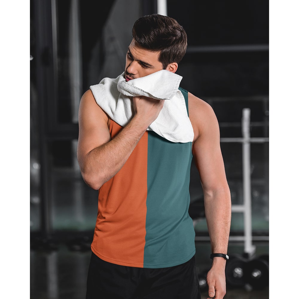 Priscilla Color Overlap Curved Hem Tank Top