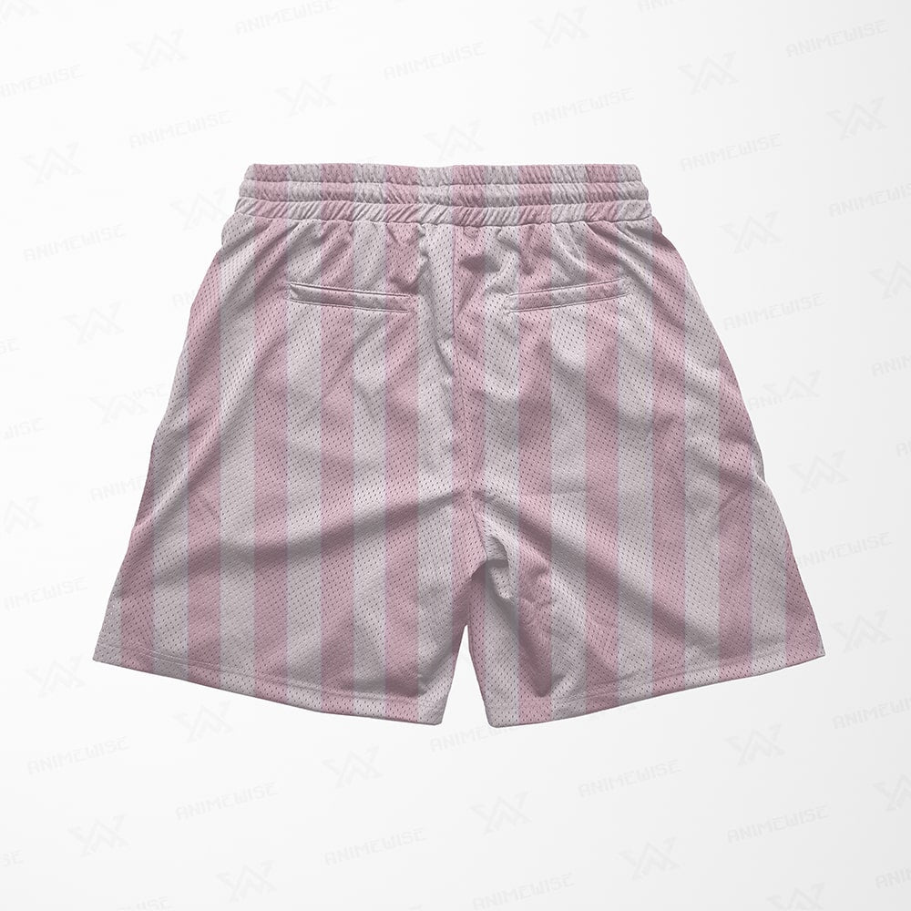 Serpent Pillar Pattern Pink Fusion Mesh shorts