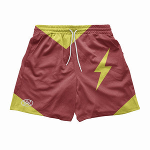 Shazam Emblem Color Crossover Mesh shorts