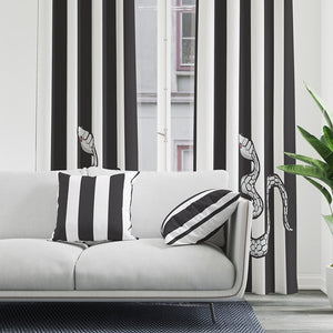 Snake Pillar Classic Stripe Pattern Blackout Window Curtains