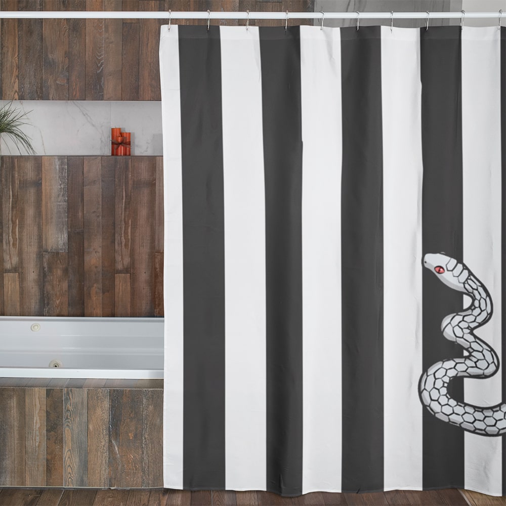 Snake Pillar Classic Stripe Slayers Pattern Shower Curtains