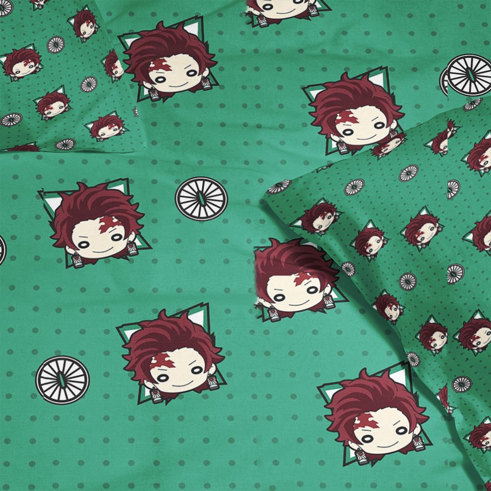 Anime Chibi Pattern Comforter Set