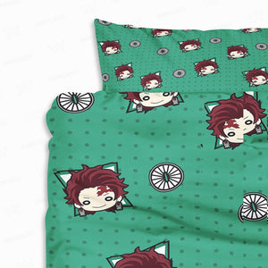 Anime Chibi Pattern Comforter Set