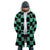 kimetsu na Classic Green Check Fleece Hooded Cloak Coat