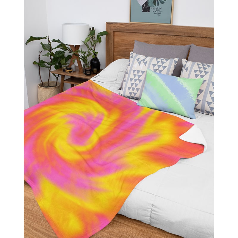 Tie-Dye Cool Hip Color Glow Plush Fleece Blanket