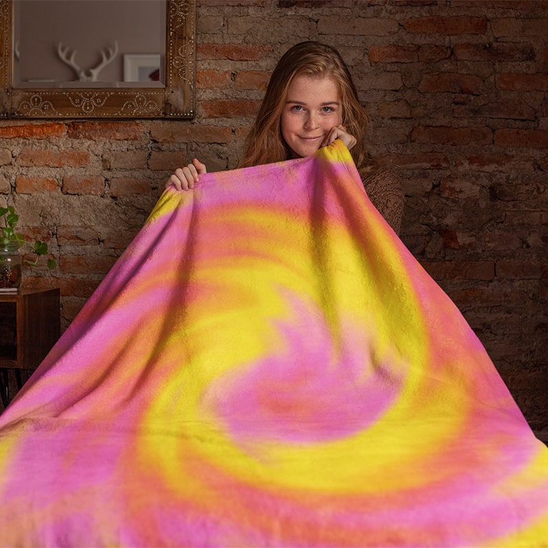 Tie-Dye Cool Hip Color Glow Plush Fleece Blanket