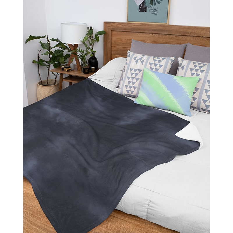 Tie-Dye Dark Clouds Fusion Minimalist Design Plush Fleece Blanket
