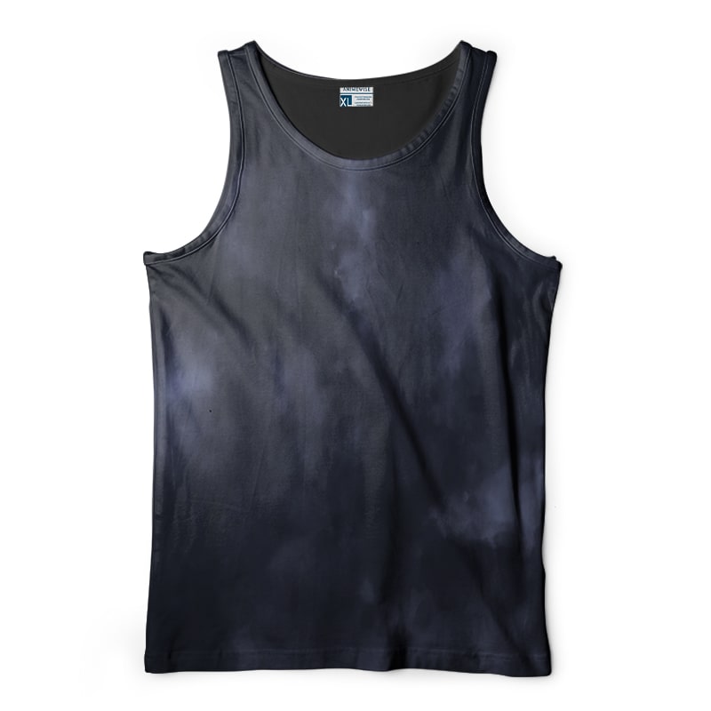 Tie-Dye Dark Clouds Fusion Minimalist Design Curved Hem Tank Top