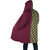 Water Pillar Overlap Checkered Pattern Fleece Hooded Cloak Coat