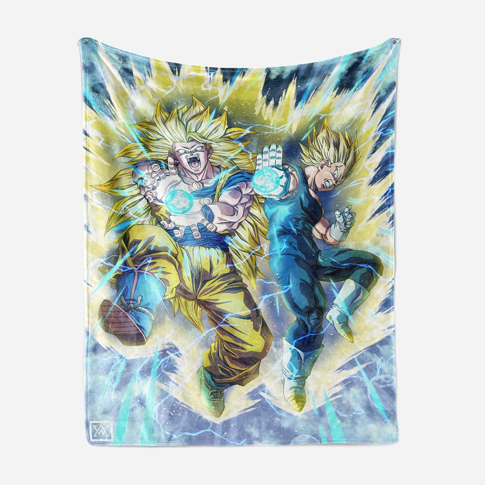 Vegeta Goku Super Saiyan Force Fleece Dragon Ball Throw Blanket