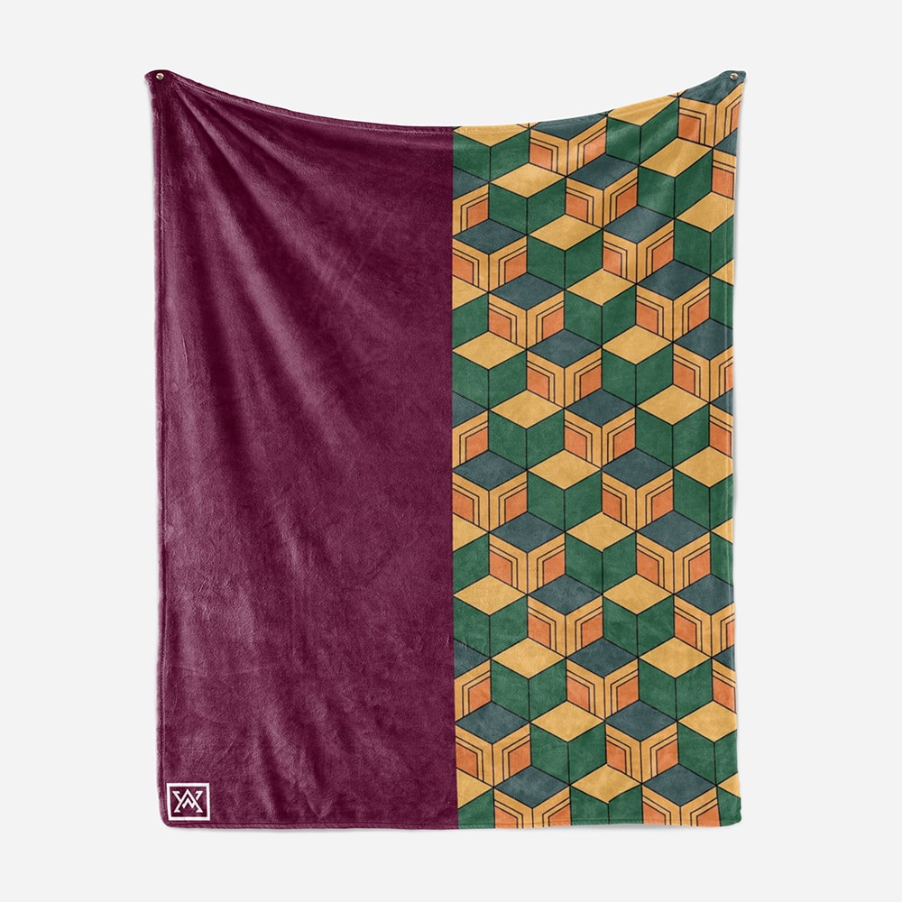 Water Pillar Color Overlap Pattern Fleece Throw Blanket