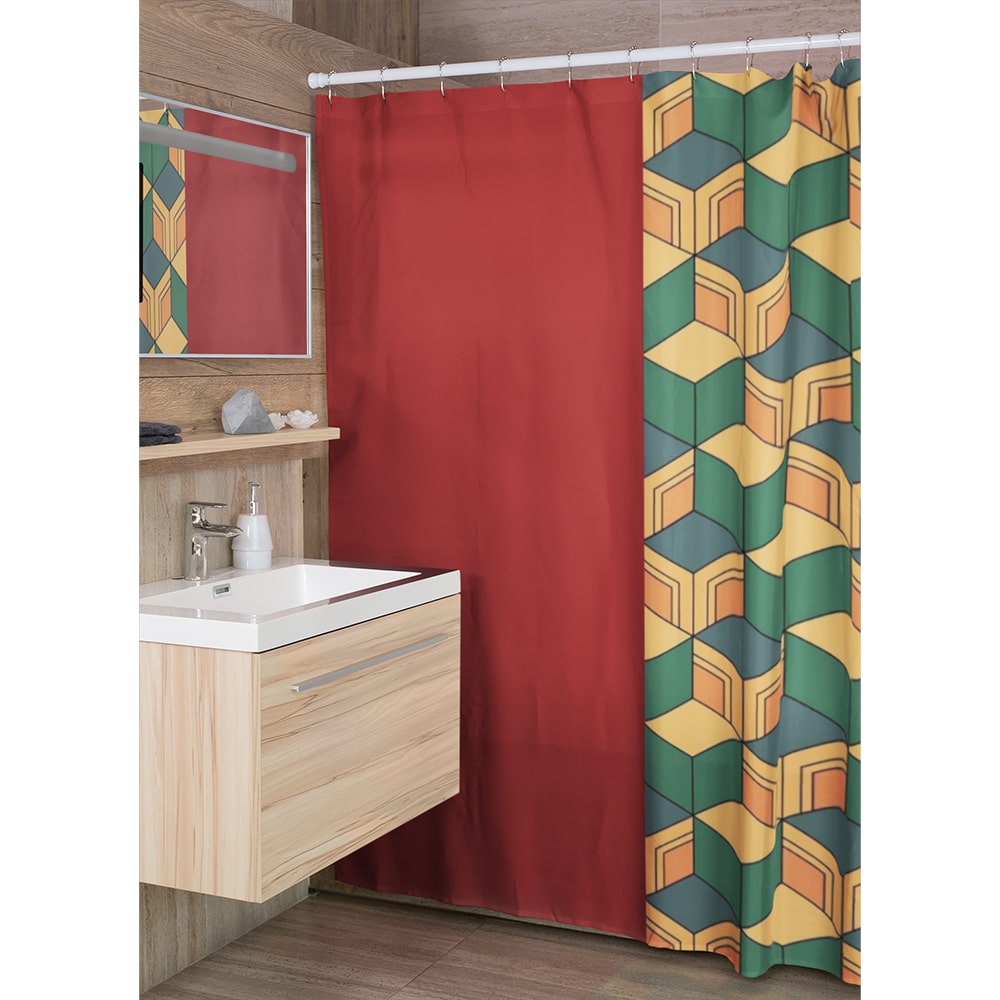 Water Pillar Color Overlap Pattern Shower Curtain