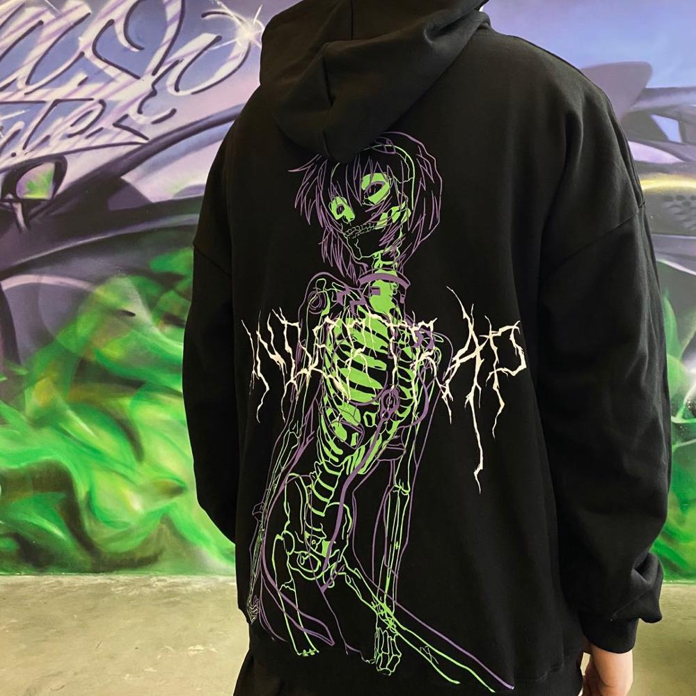 Evangelion Rei Skeleton Brushed Genesis Neon Pullover Hoodie